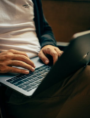 person using MacBok